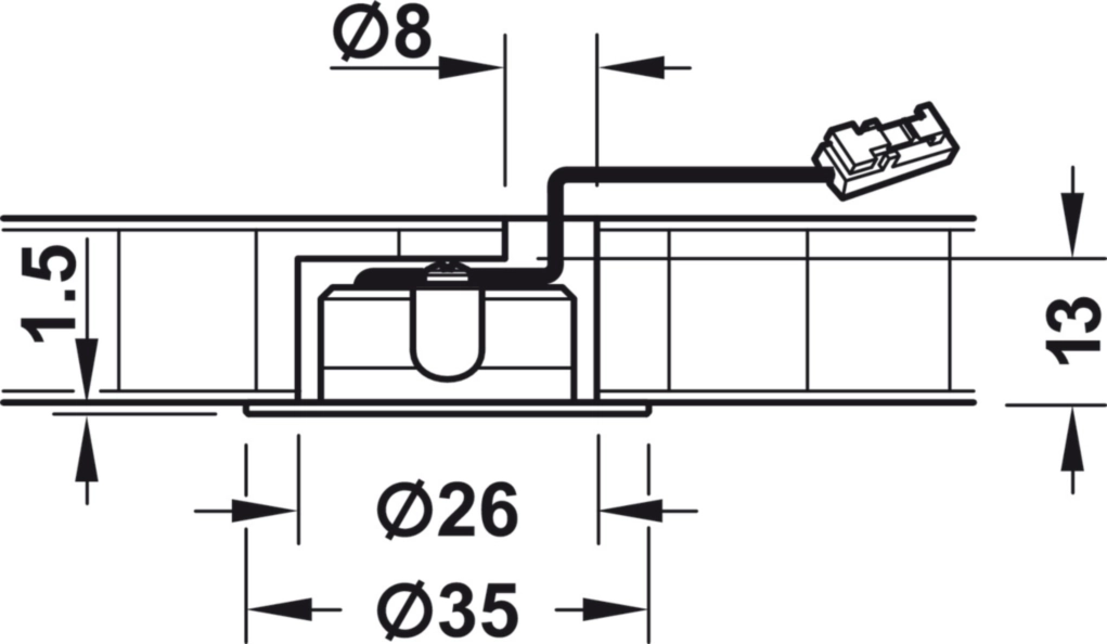 ספוט עגול לקדח 26ממ מתכתי אור לבן