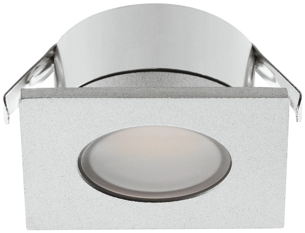 ספוט מרובע לקדח 26ממ מתכתי אור לבן