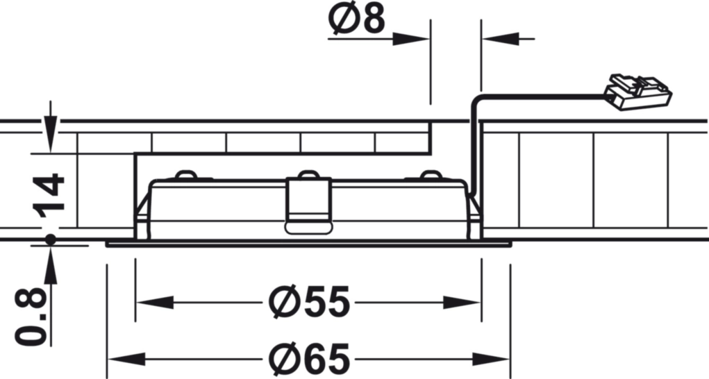 ספוט עגול לקדח 55ממ מתכתי אור לבן