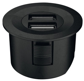 מטען USB שקוע לקדח 35ממ שחור