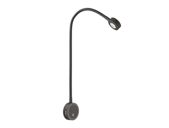 מנורה מתכווננת עם USB מובנה שחור