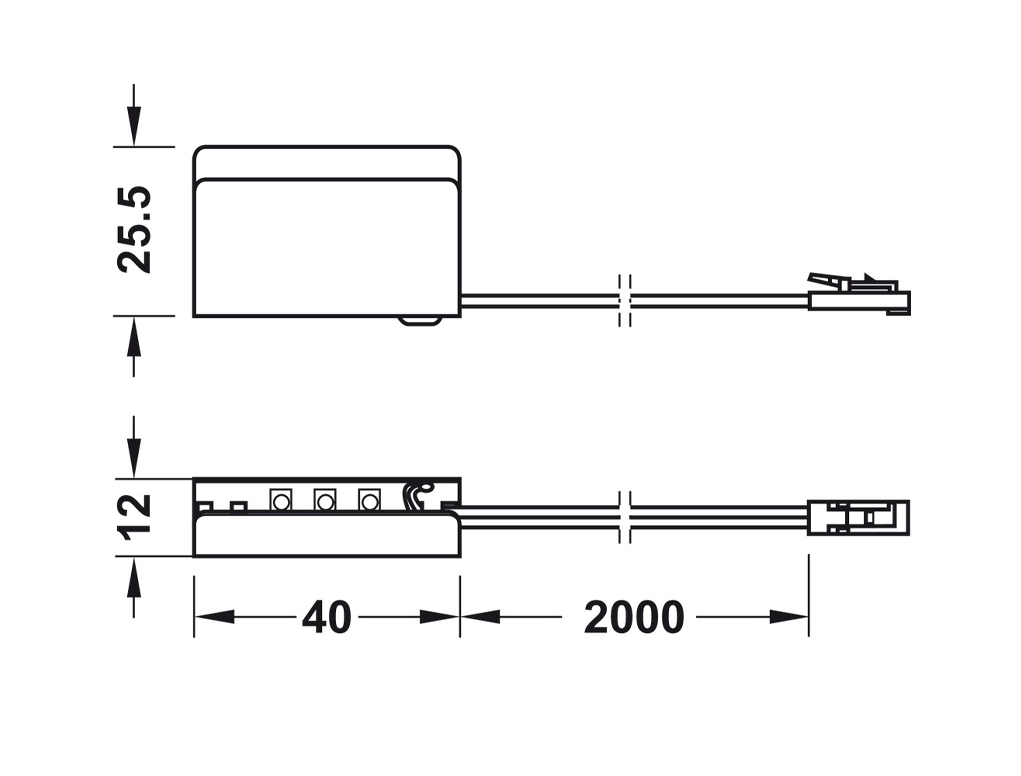 חובק זכוכית מואר 40 מ"מ אור לבן 0.2W