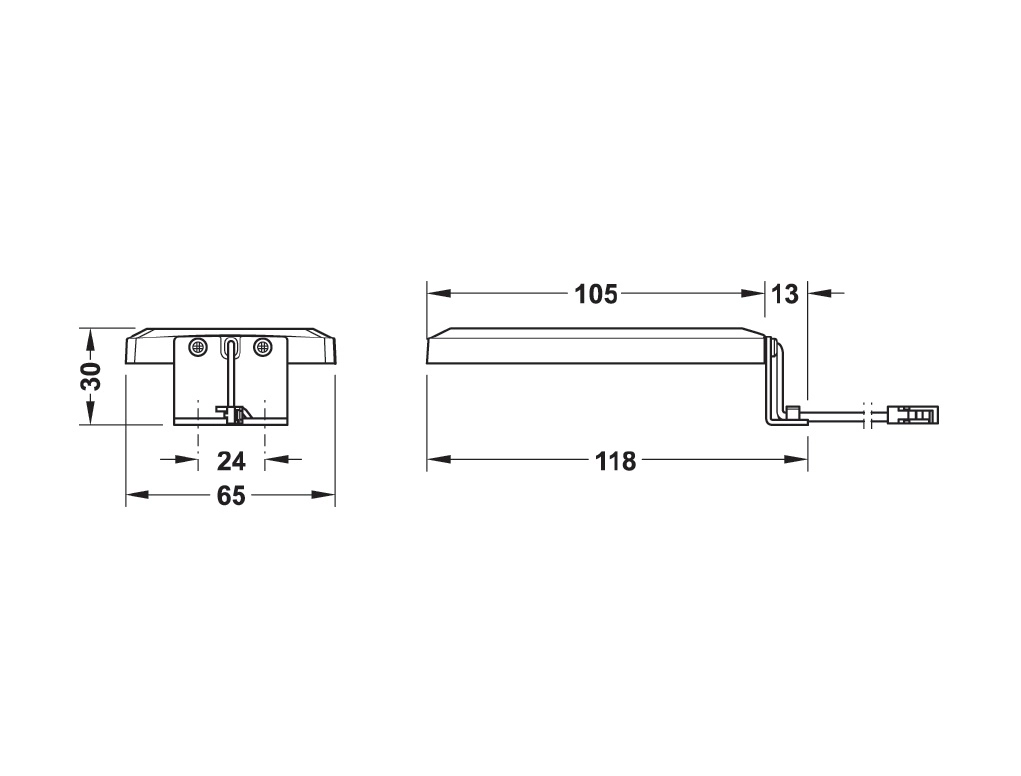 נורת ארון65 מ"מ כרום
