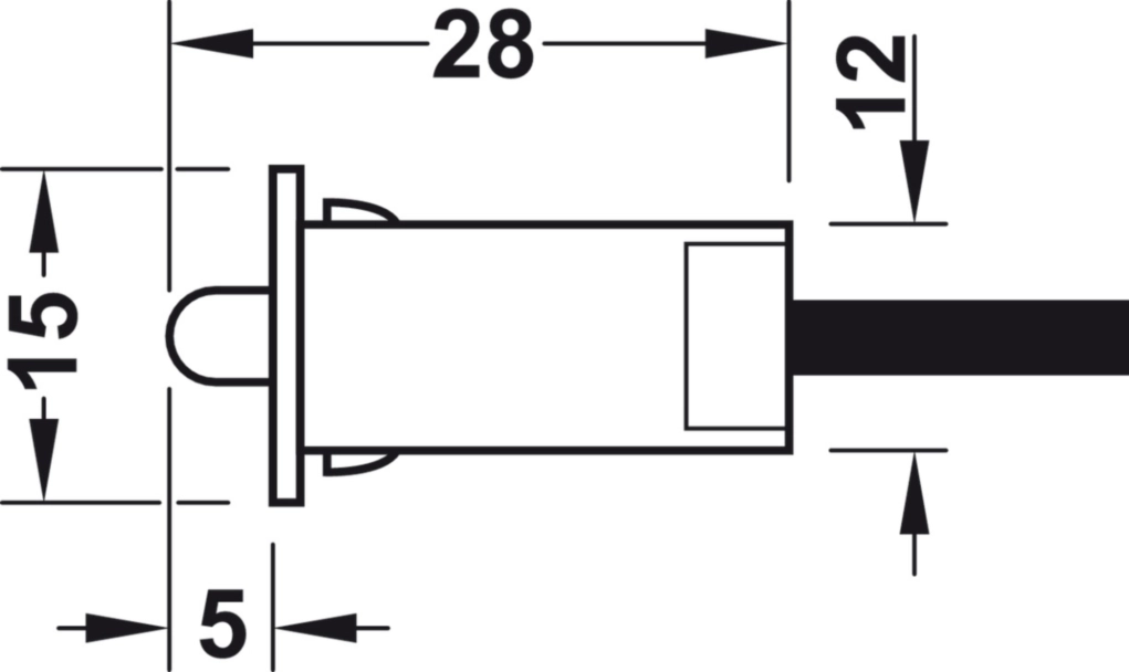 מפסק לחיצה לדלת שחור לקדח 12ממ