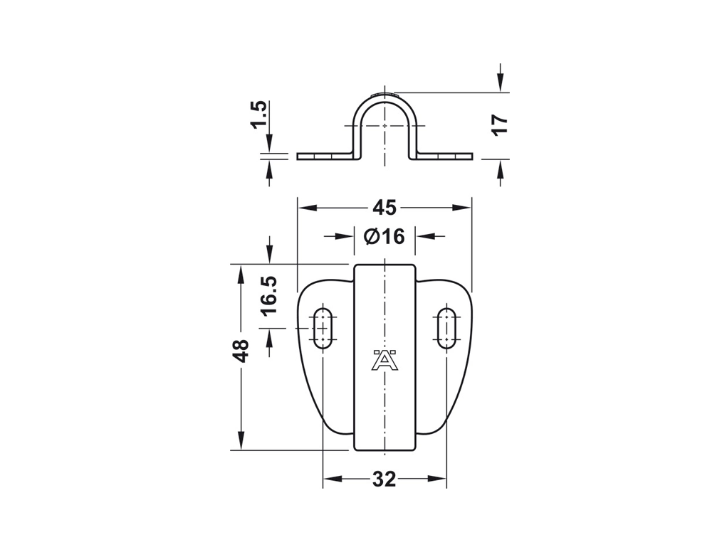 בית למפסק לחיצה לדלת קוטר 13ממ אפור