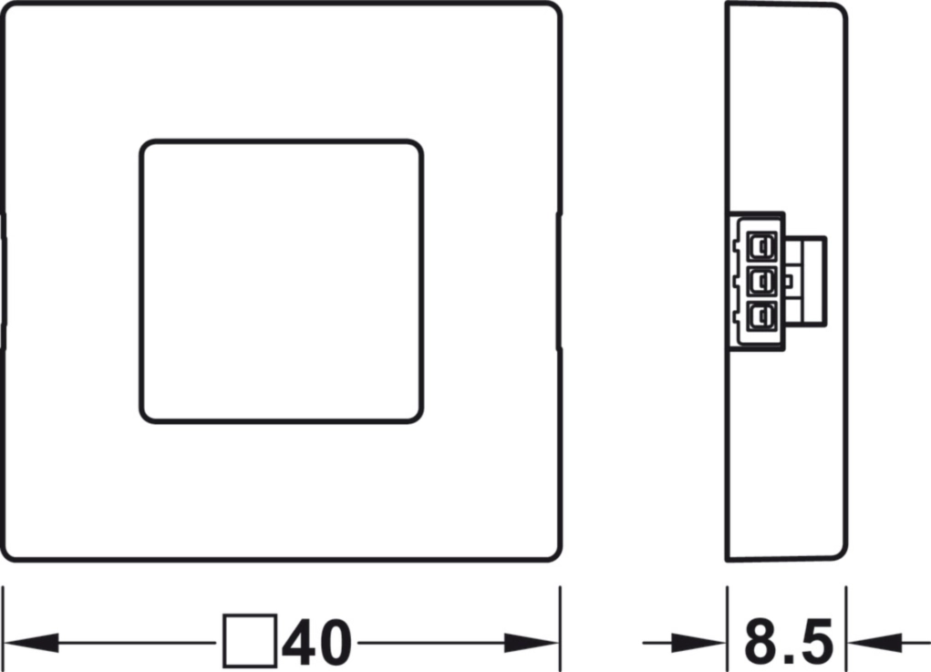 מפסק סנסור אינפרא אדום מרובע אפור להתקנה חיצונית