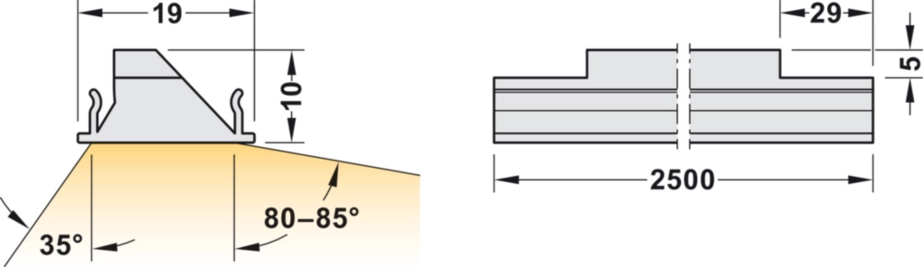 עדשה יאיר ממקדת לפרופיל 2500ממ כיסוי לפרופיל H83301870
