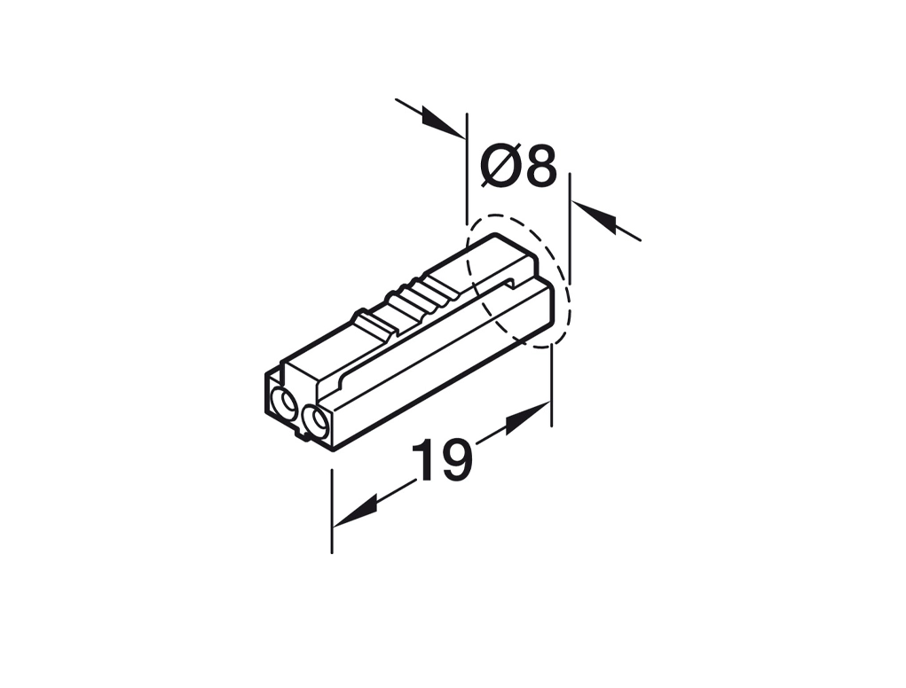 כבל שנאי LOOX5 ללד 8ממ אורך 2מ