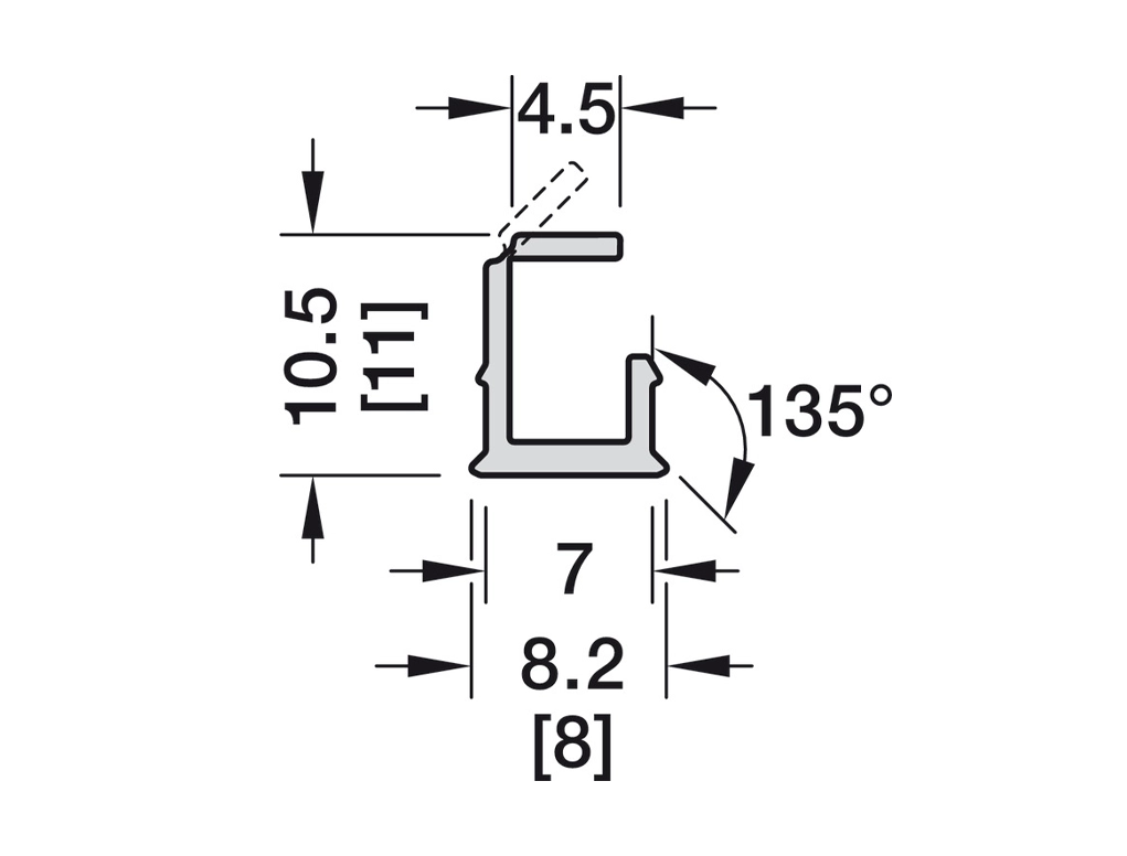 פרופיל תאורה שקוע 3000X11X7ממ ללד 5ממ חלבי