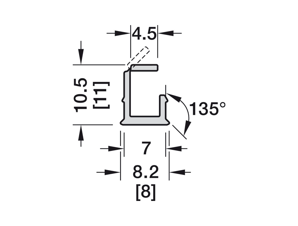 פרופיל תאורה שקוע 3000X11X7ממ ללד 5ממ שחור