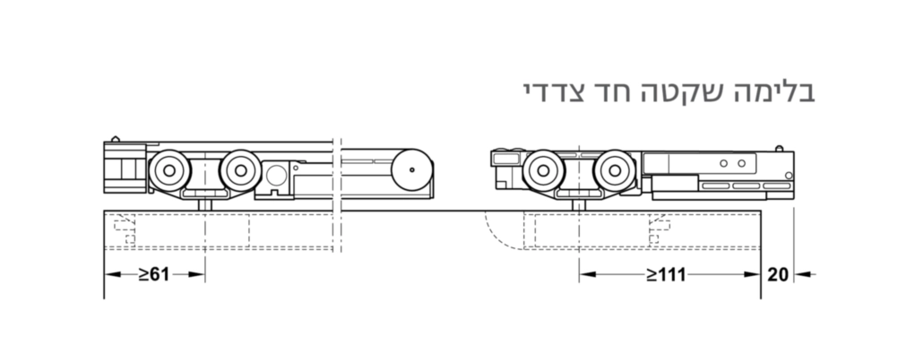 סט הזזה לבניין 80קג בלימה שקטה חד כיווני SLIDO