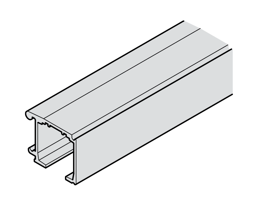 מסילה 2000ממ למשקל עד 120קג חיבור צידי אלומיניום כסוף