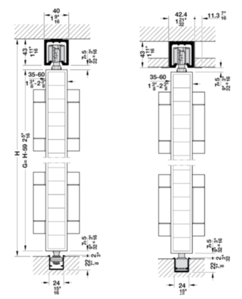 סט פרזול לזוג דלתות צדדיות SLIDO FOLD 100-T