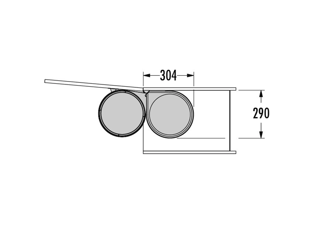 אשפית לדלת 40סמ 20L אפור כהה עגול HA-3720211