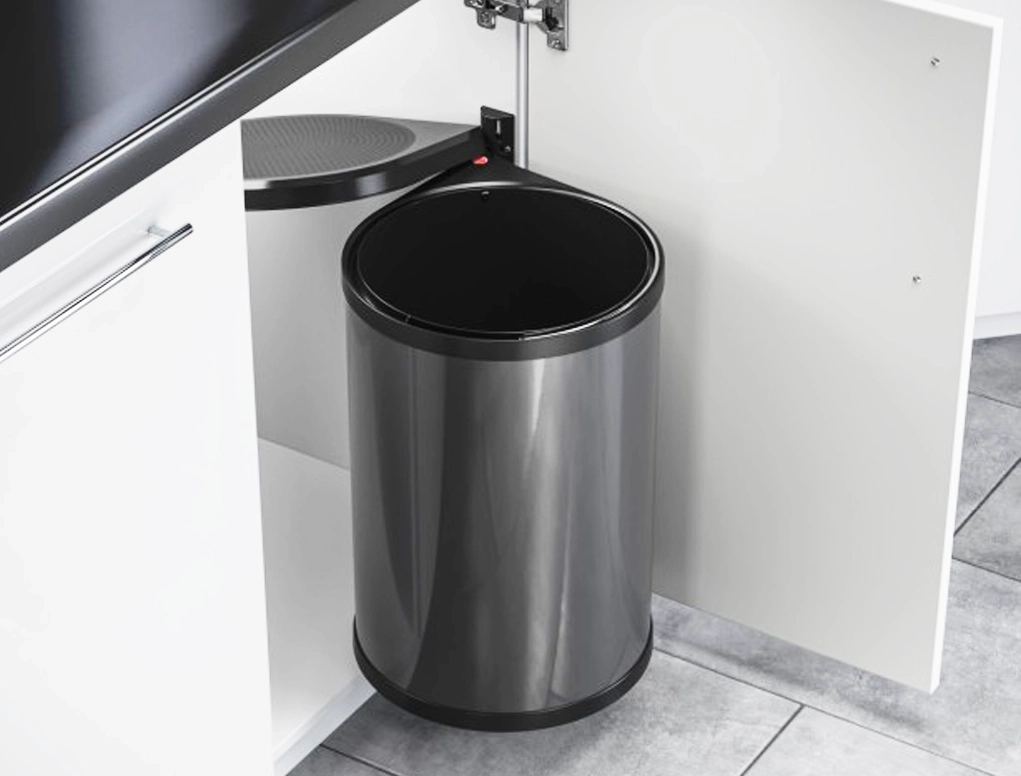 אשפית לדלת 40סמ 20L אפור כהה עגול HA-3720211