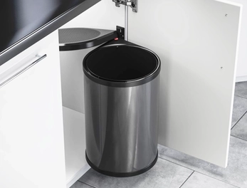 אשפית לדלת 40סמ 20L אפור כהה עגול HA-3720211