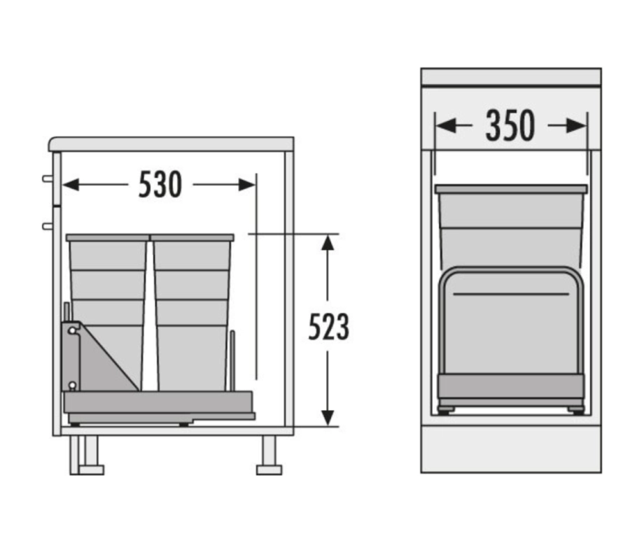 פח קרגו לחזית 40סמ 2X29L אפור כהה 58L