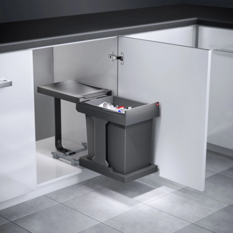 אשפית לדלת 30סמ 20L אפור כהה