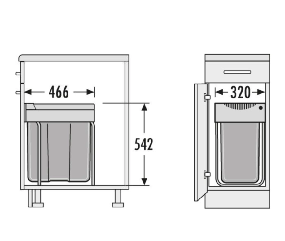 פח קרגו לדלת חזית 40סמ 1X42L אפור 42L
