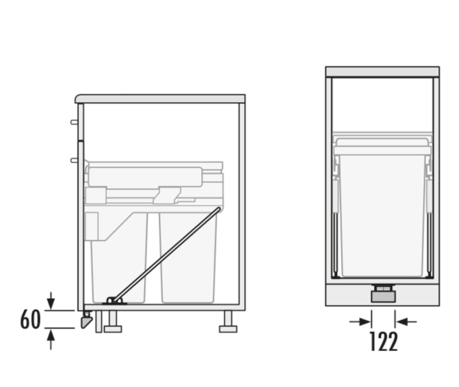 פדל מכני לפח עם פתיחה ידנית