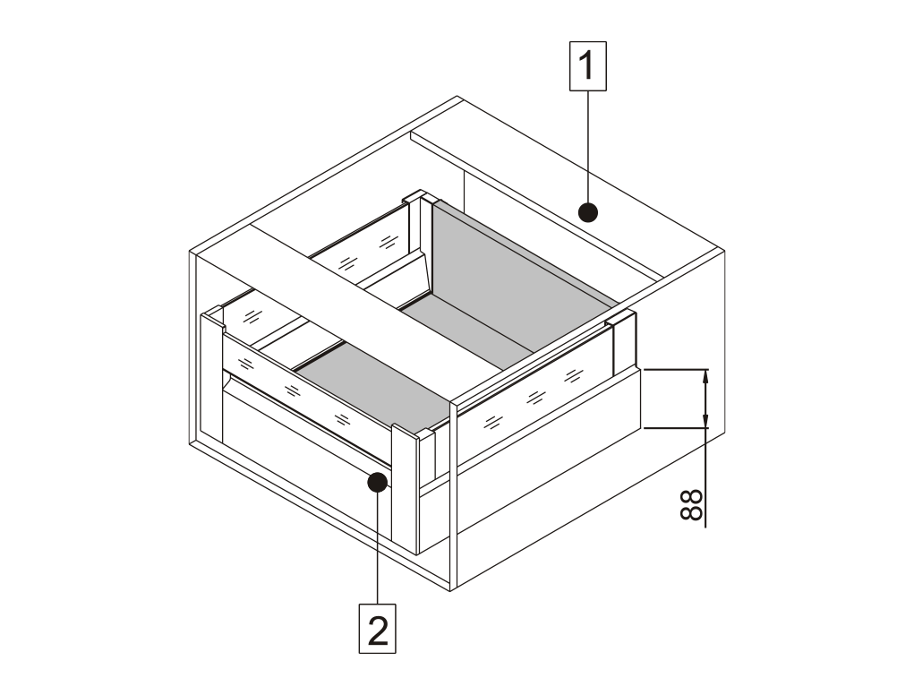 זכוכית סטאר שקופה למגירה פנימית    1200X105X8ממ