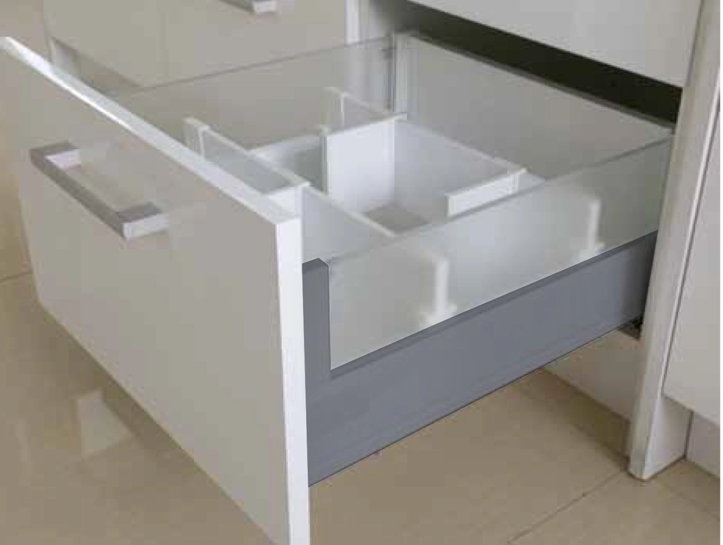 מגירה דופן 17.6-30 סמ אפור עם זכוכית