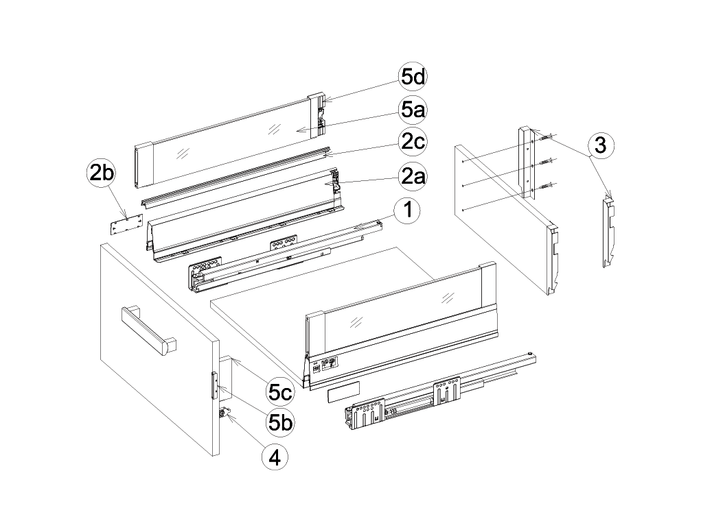 מגירה סטאר זכוכית ע50 גרפיט