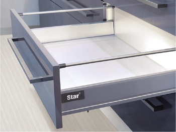 מגירה דופן 9-35 סמ אפור + זוג מוט גלריה