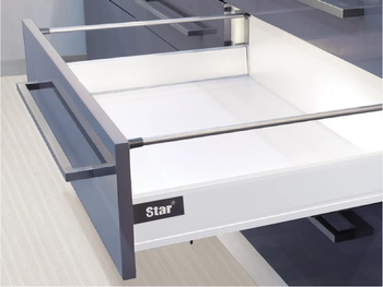 מגירה דופן 9-40 סמ לבן + זוג מוט גלריה