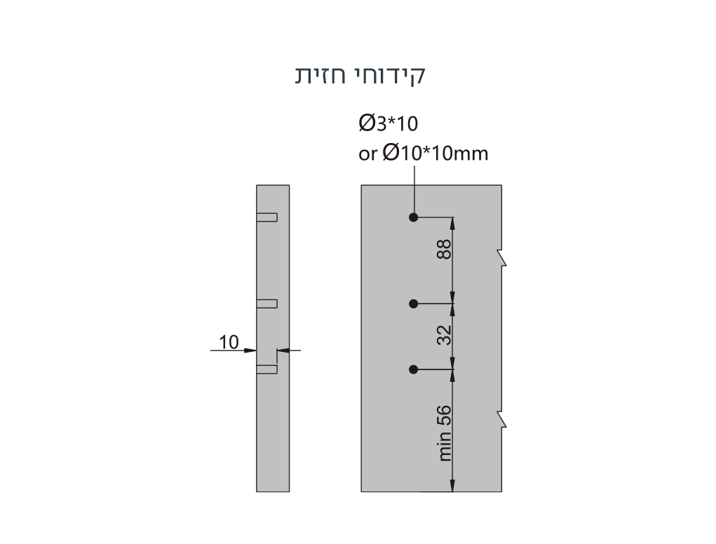 זוג גלריה סטאר מלבנית ע40 גרפיט