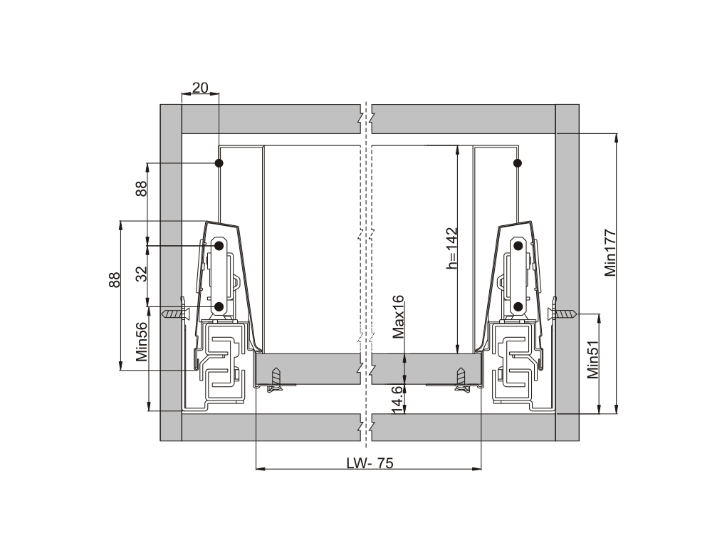 זוג גלריה סטאר מלבנית ע45 גרפיט