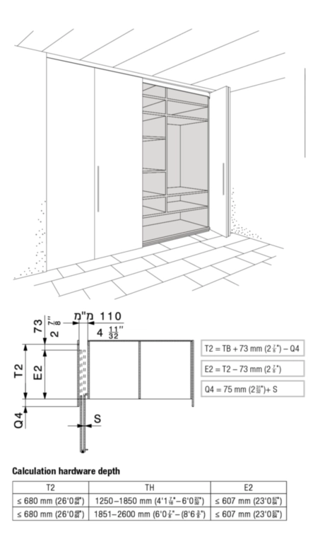 קונספטה מתקפלת לזוג דלתות 185-260 שמאל+בולם אלומיניום 2021