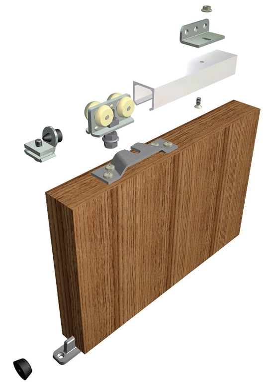 סט גלגלים ופרזול לדלת הזזה עד 80קג