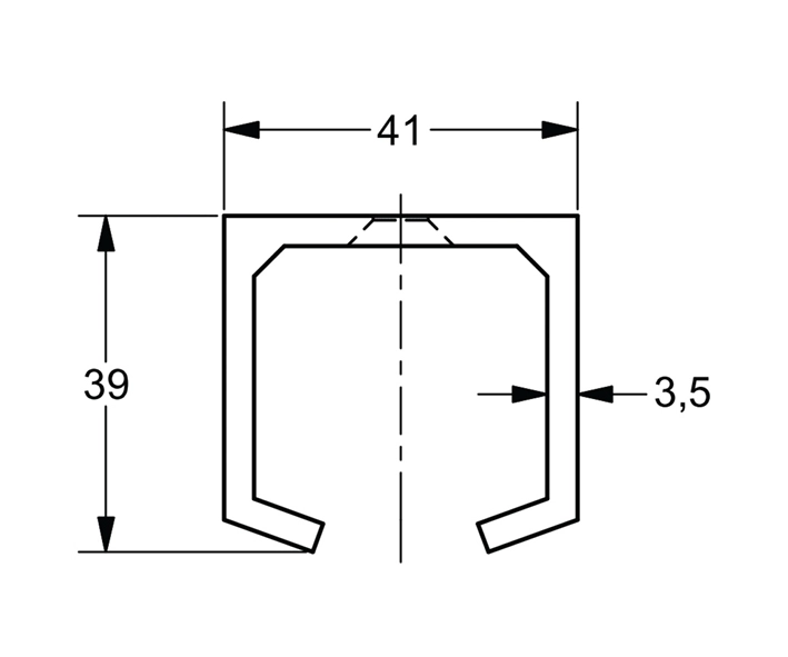 מסילה 6000 ממ למערכת הזזה ALU 135
