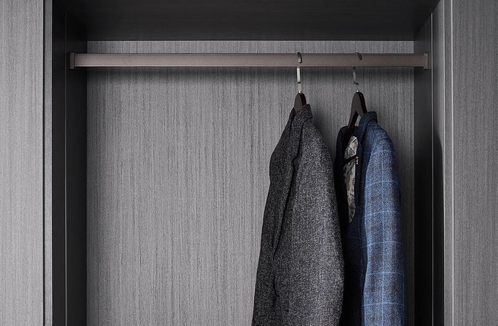 מוט תליה אלומיניום בגימור מוקה עם PVC שקוף 3000ממ