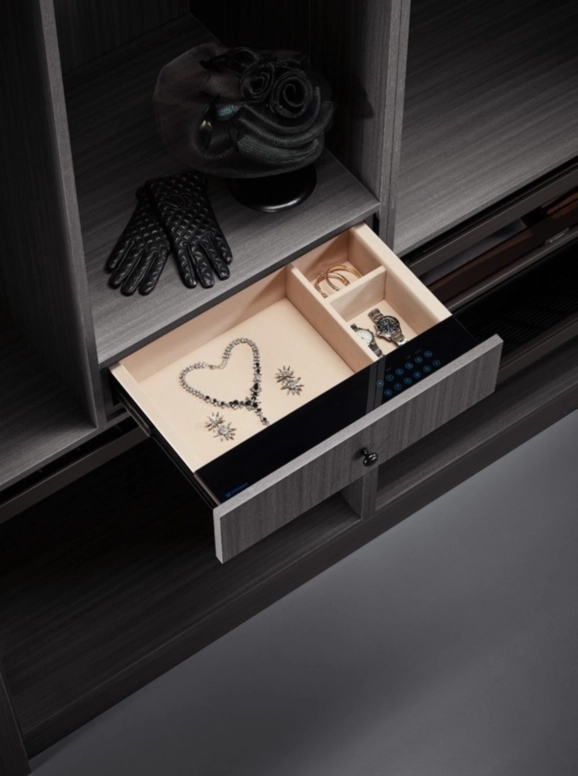 מגירת כספת פתיחה אלקטרונית בגוון מוקה