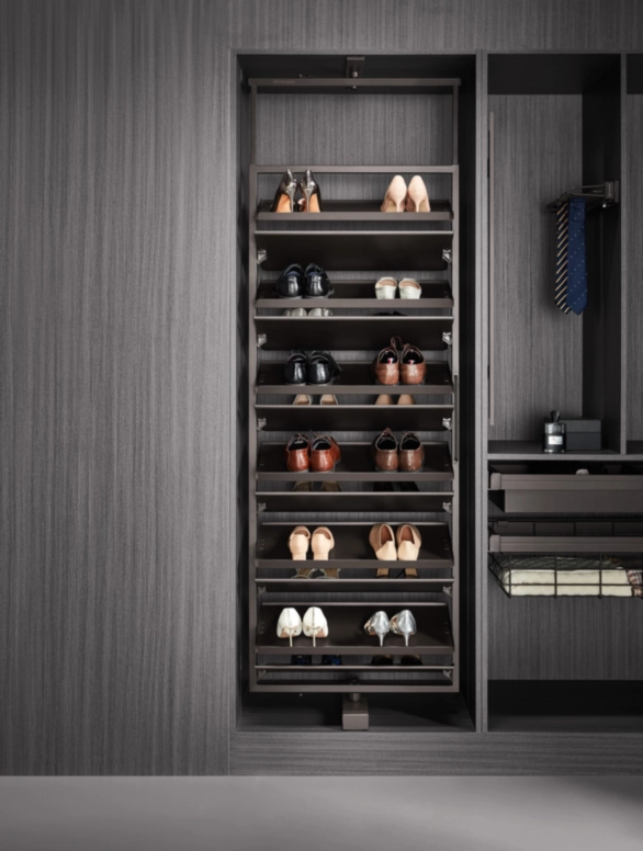 מתקן אחסון נעליים 360 מעלות 12 שלבים גוון מוקה