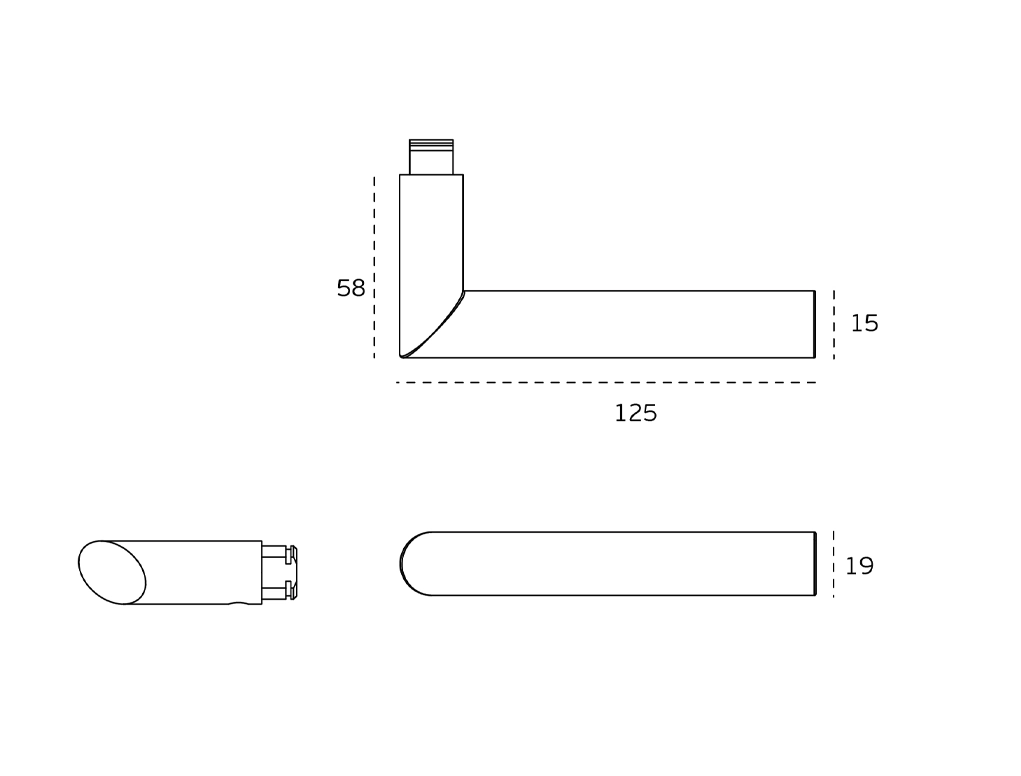 ידית אובלית ללא רוזטה