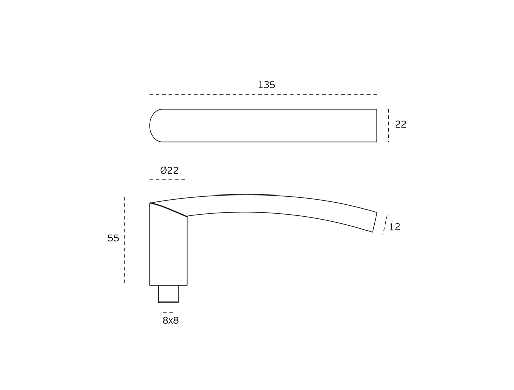 ידית דגם ACRO עם רוזטה מטלית