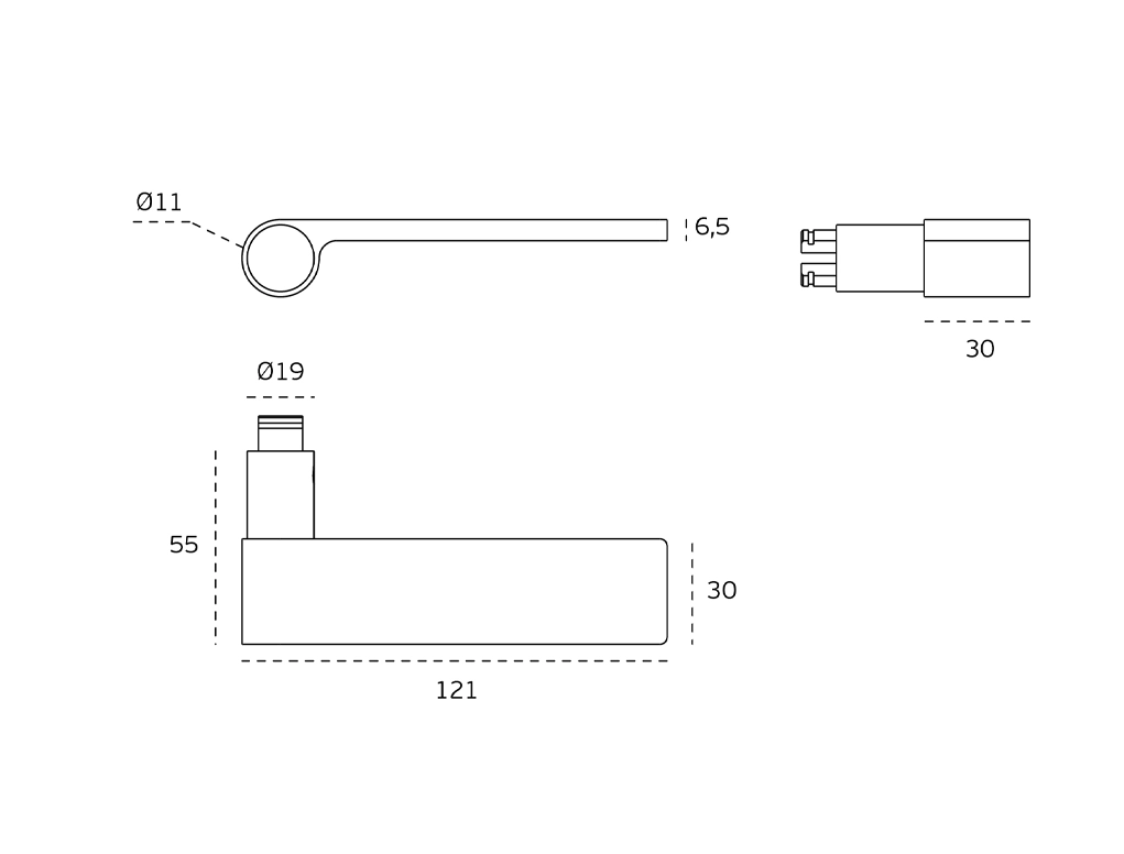 ידית דגם Outline dark gray ללא רוזטה
