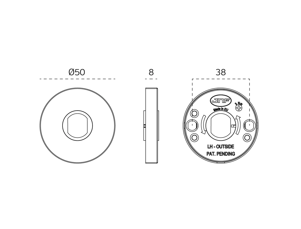 ידית דגם Outline dark gray ללא רוזטה