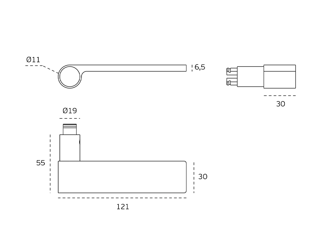 ידית דגם outline light gray ללא רוזטה