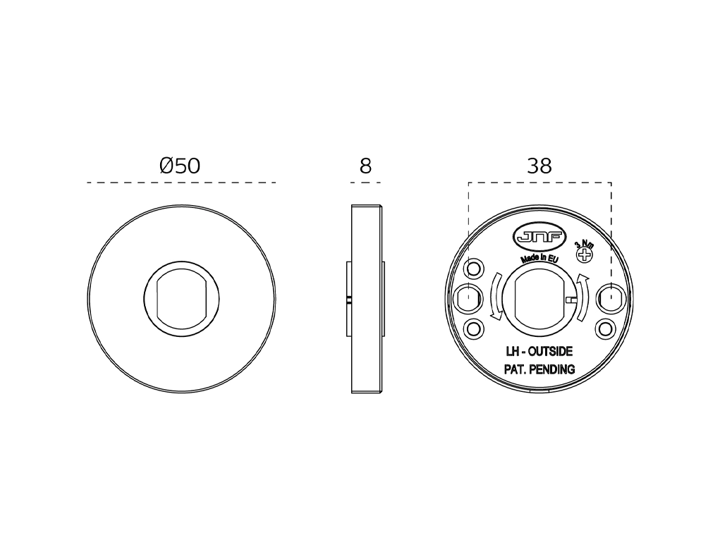 ידית דגם outline light gray ללא רוזטה