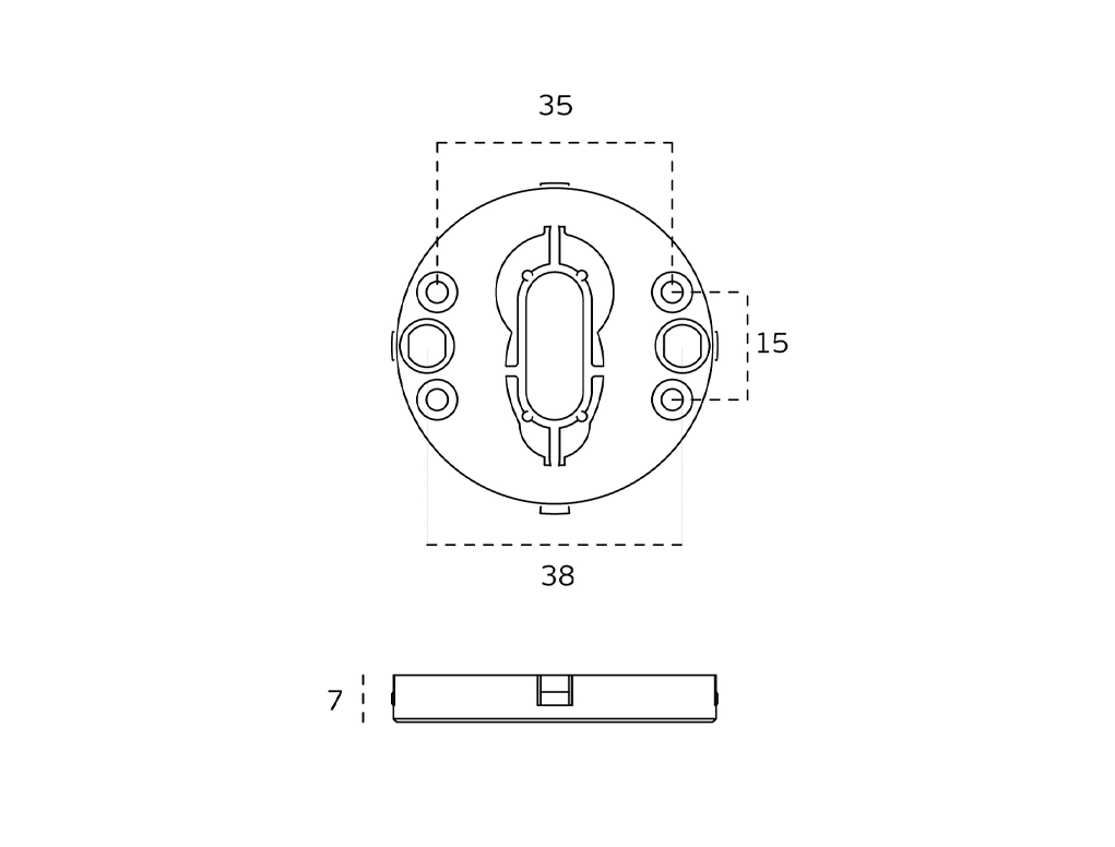 לוחית חור למנעול מפתח רגיל 50ממ עובי 8 ממ