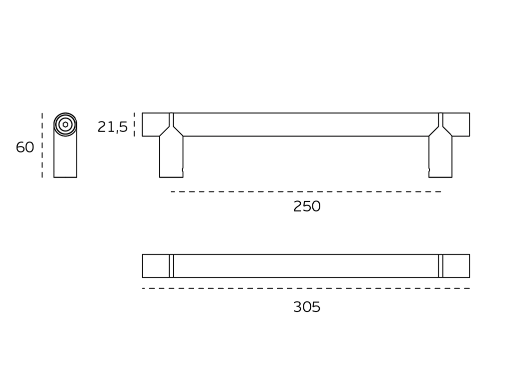 ידית משיכה ונגה 425ממ