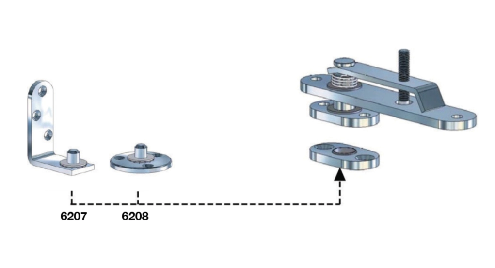 ציר פיווט נירוסטה חיבור לרצפה עד 120 קג