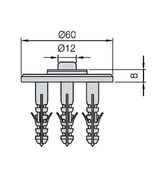 ציר פיווט נירוסטה חיבור לרצפה עד 120 קג