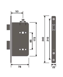 מנעול חבוי 85X60ממ תפוס/פנוי נירוסטה מעוגל