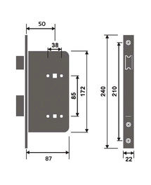 מנעול חבוי 85X60ממ תפוס/פנוי נירוסטה מלבני