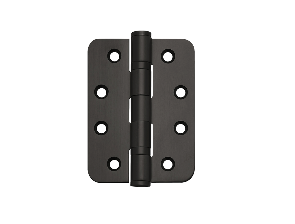 זוג ציר לדלתות פנים עד 120קג שחור מט PVD מעוגל 102X76X3ממ